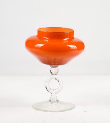 Orange Murano Glass Vase, 1950s-RAQ-884213