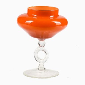 Orange Murano Glass Vase, 1950s-RAQ-884213