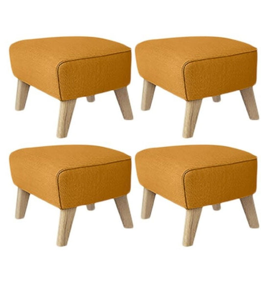 Orange Natural Oak Raf Simons Vidar 3 My Own Chair Footstools by Lassen, Set of 4