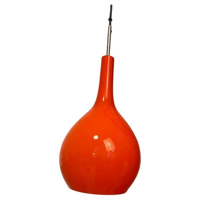 Orange Opaline Pendant Light, 1970s-JG-1358464