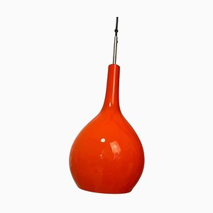 Orange Opaline Pendant Light, 1970s-JG-1358464