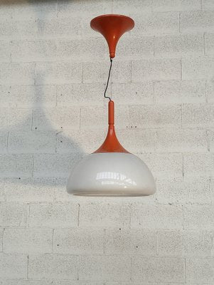 Orange Pendant Lamp by Elio Martinelli for Martinelli Luce, 1970s-RNN-1584451