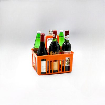 Orange Plastic Bottle Rack from Kartell, Italy, 1960s-YSC-2021353