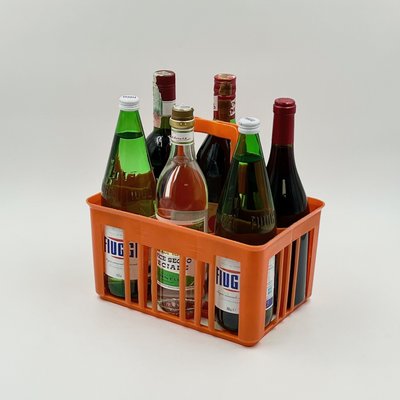 Orange Plastic Bottle Rack from Kartell, Italy, 1960s-YSC-2021353