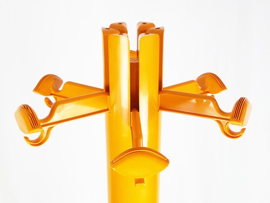 Orange Plastic Free Standing Coat Rack Planta by G. Piretti for Anonima Castelli, 1970s-RD-1763239