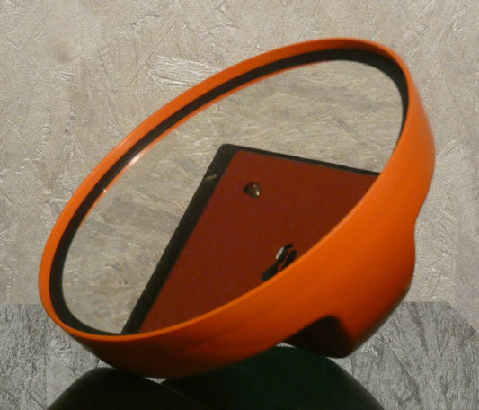 Orange Plastic Make-Up Mirror, Italy, 1970s