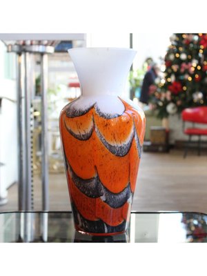 Orange Polychrome Glass Vase-DDQ-1786219