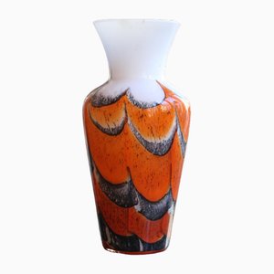 Orange Polychrome Glass Vase-DDQ-1786219