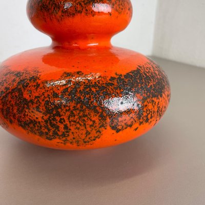 Orange Pottery Fat Lava Vases from Spara Ceramic, Germany, 1970s, Set of 2-QZ-1141259