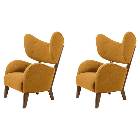 Orange Raf Simons Vidar 3 Smoked Oak My Own Lounge Chair by Lassen, Set of 2