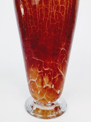 Orange-Red Art Glass Vase by Daniel Gheys-FSD-1067635