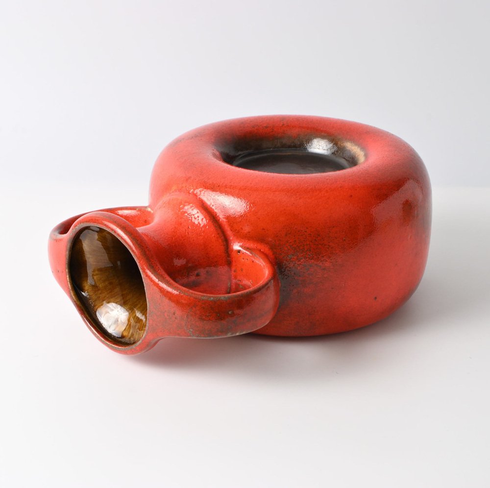 Orange & Red Fat Lava Vase, 1970s