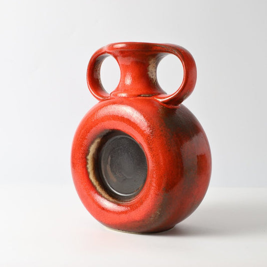 Orange & Red Fat Lava Vase, 1970s