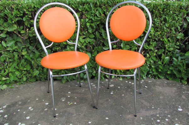 Orange Side Chairs, 1970s, Set of 2-RDN-744210