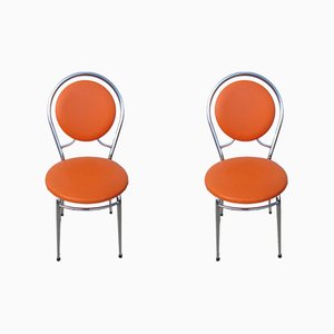 Orange Side Chairs, 1970s, Set of 2-RDN-744210