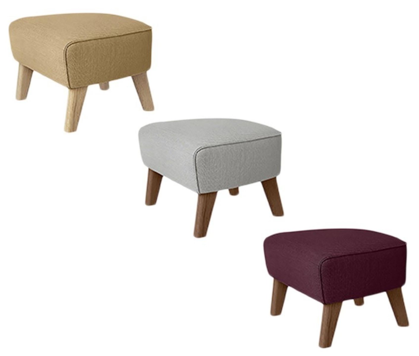 Orange Smoked Oak Raf Simons Vidar 3 My Own Chair Footstools by Lassen, Set of 4