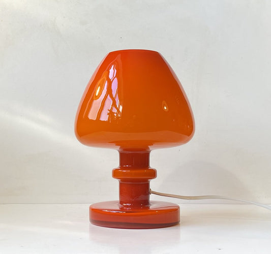 Orange Table Lamp in Glass from Hans-Agne Jakobsson AB Markaryd, 1960s