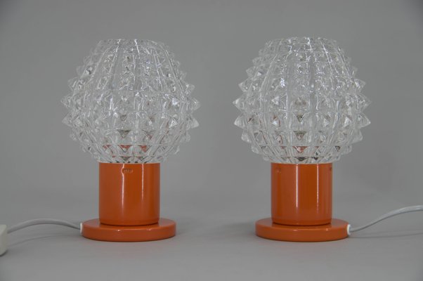 Orange Table Lamps by Kamenicky Senov, 1970s, Set of 2-TZ-1351386