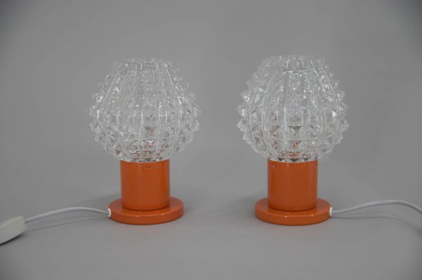 Orange Table Lamps by Kamenicky Senov, 1970s, Set of 2-TZ-1351386