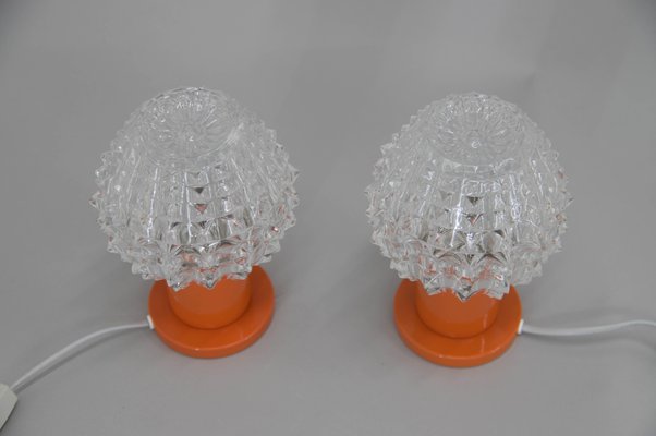 Orange Table Lamps by Kamenicky Senov, 1970s, Set of 2-TZ-1351386