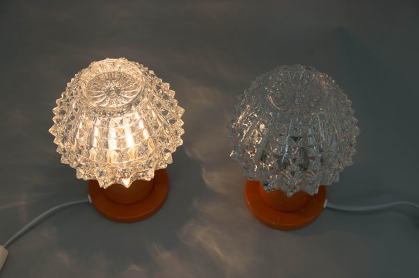 Orange Table Lamps by Kamenicky Senov, 1970s, Set of 2-TZ-1351386