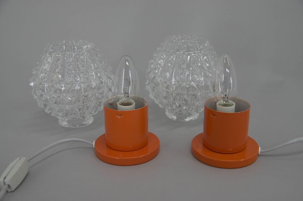 Orange Table Lamps by Kamenicky Senov, 1970s, Set of 2-TZ-1351386