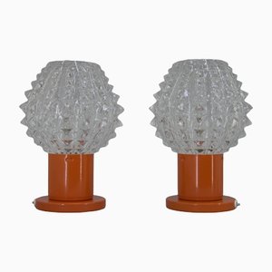 Orange Table Lamps by Kamenicky Senov, 1970s, Set of 2-TZ-1351386