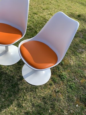 Orange Tulip Swivel Chairs attributed to Eero Saarinen & Knoll, 1956, Set of 4-OXJ-1723140