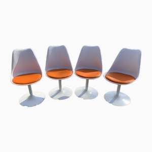 Orange Tulip Swivel Chairs attributed to Eero Saarinen & Knoll, 1956, Set of 4-OXJ-1723140