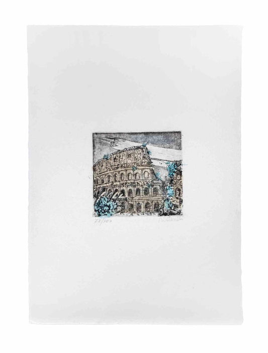 Orazio Toschi, Colosseum, Etching, 1950s