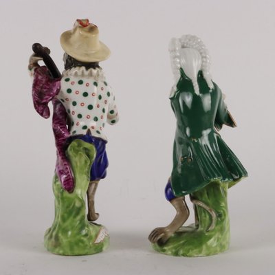 Orchestra Monkey Figurines in Porcelain, 1900s, Set of 2-VMM-1724856