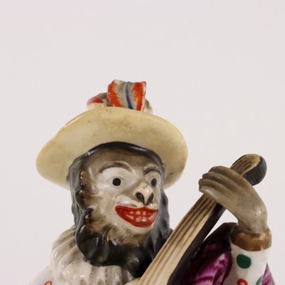 Orchestra Monkey Figurines in Porcelain, 1900s, Set of 2-VMM-1724856