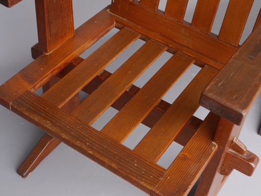 Oregon Pine Armchairs, 1930s, Set of 4-MB-1358171