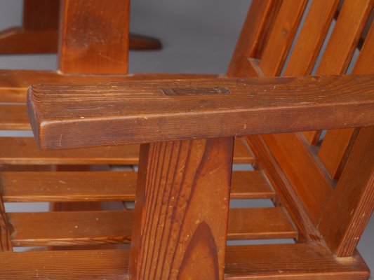 Oregon Pine Armchairs, 1930s, Set of 4-MB-1358171