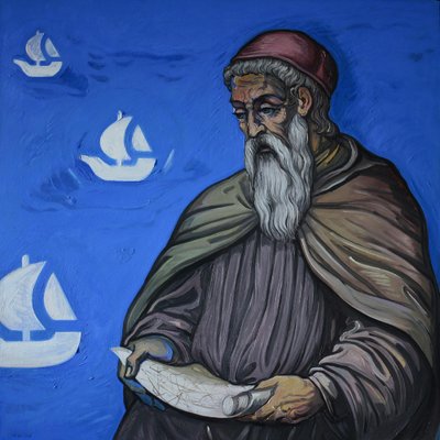 Orest Hrystak, Amerigo Vespucci, 2022, Oil on Canvas-CHG-2030887