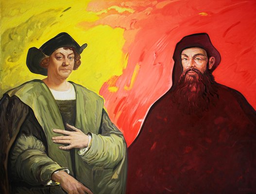 Orest Hrystak, Colomb et Magellan, 2022, Oil on Canvas-CHG-2030889