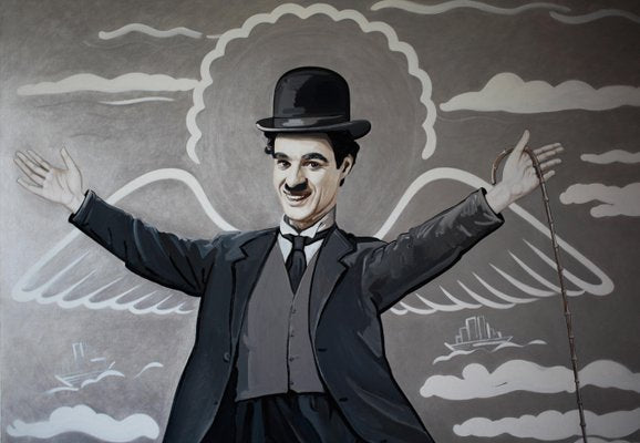 Orest Hrytsak, Charlie Chaplin, 2019, Mixed Media on Canvas-CHG-1374598