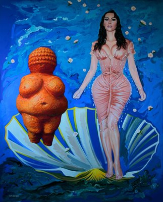 Orest Hrytsak, Kim Kardashian & Venus, 2020, Mixed Media on Canvas-CHG-1374605