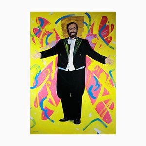 Orest Hrytsak, Luciano Pavarotti, 2019, Mixed Media on Canvas-CHG-1374609