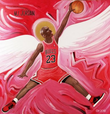 Orest Hrytsak, Michael Jordan, 2018, Mixed Media on Canvas-CHG-1373891