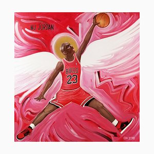 Orest Hrytsak, Michael Jordan, 2018, Mixed Media on Canvas-CHG-1373891