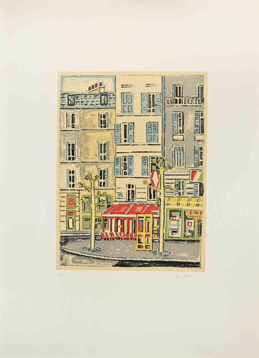 Orfeo Tamburi, Café Parisien, 1970s, Lithograph