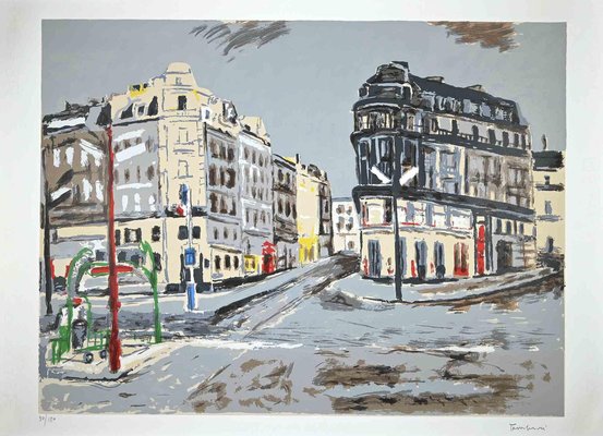 Orfeo Tamburi, View of Paris, Original Lithograph, 1980s-ZCI-1163932