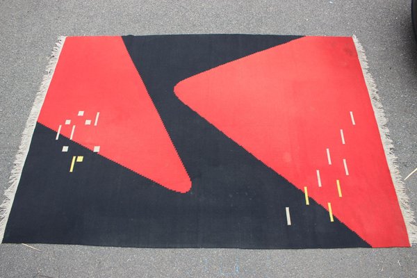 Organic Abstract Geometric Rug in Style of Antonín Kybal, 1950s-TZ-1149644