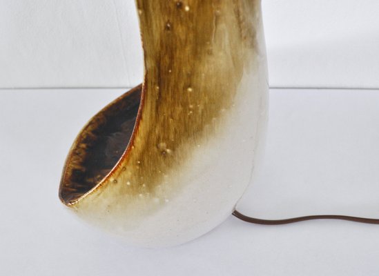 Organic Shaped Table Lamp in Warm Brown Colors by Axella Stentøj, Denmark, 1970s-HPQ-1263971