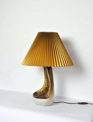 Organic Shaped Table Lamp in Warm Brown Colors by Axella Stentøj, Denmark, 1970s-HPQ-1263971