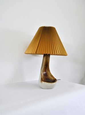 Organic Shaped Table Lamp in Warm Brown Colors by Axella Stentøj, Denmark, 1970s-HPQ-1263971