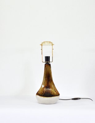 Organic Shaped Table Lamp in Warm Brown Colors by Axella Stentøj, Denmark, 1970s-HPQ-1263971