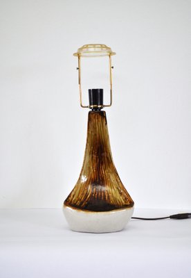 Organic Shaped Table Lamp in Warm Brown Colors by Axella Stentøj, Denmark, 1970s-HPQ-1263971