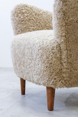 Organic Sheep Skin Lounge Chair, 1950s-KO-2024163